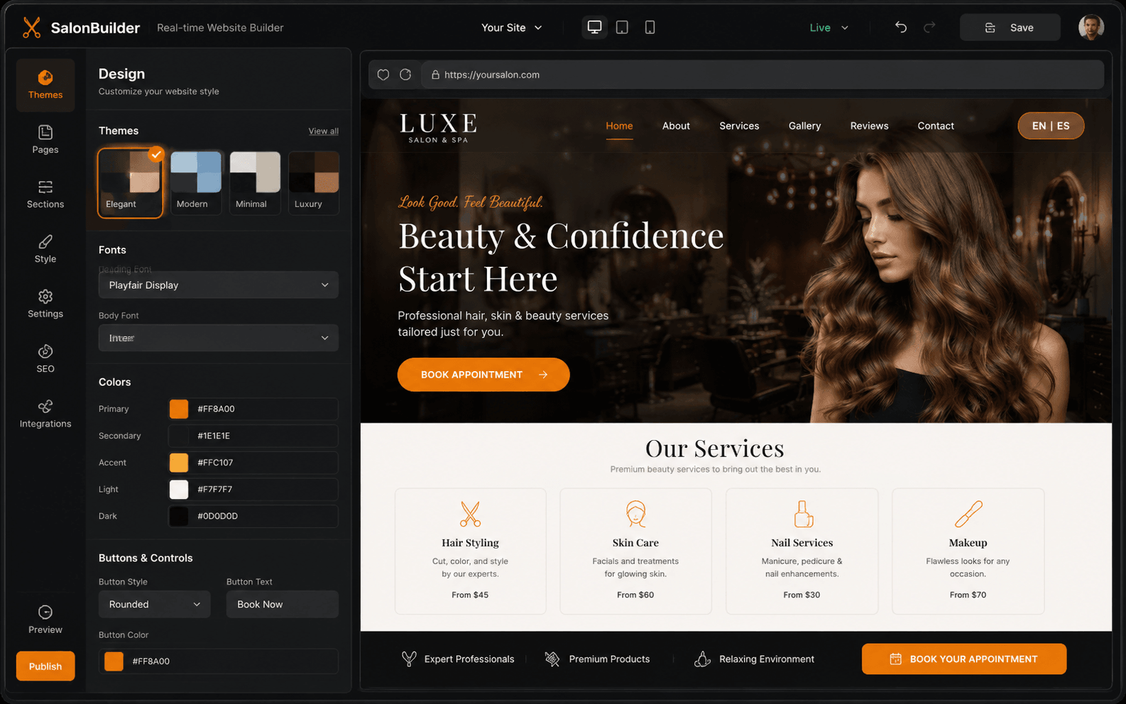 LEO Multilingual Salon Builder screenshot